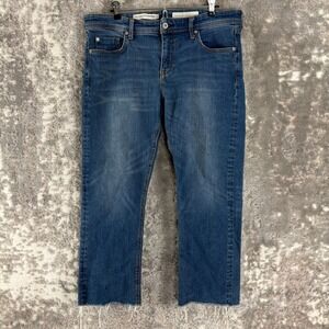 Pilcro and the Letterpress Size 31p Slim‎ Straight Raw Hem Jeans Blue Women